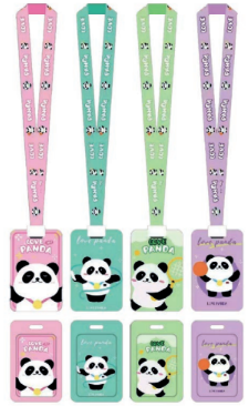 KURDELE ASKILI 4 RENK PANDA DESEN YAKA KARTI 20 Lİ FCX - FCX31