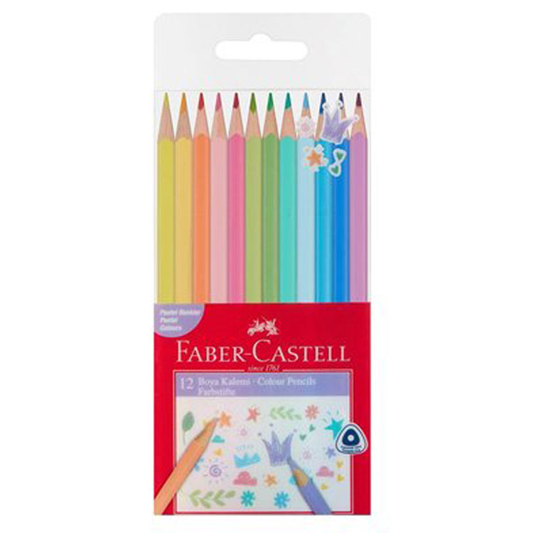KURUBOYA KALEMİ 12 RENK PASTEL FABER - 5171116313000