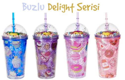PUTİ 450 ML PİPETLİ BARDAK BUZLU DELİGHT SERİSİ 4 RENK - 11899 - VİVA