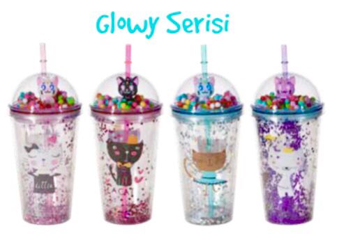 PUTİ 450 ML PİPETLİ BARDAK GLOWY SERİSİ 4 RENK - 11912 - VİVA