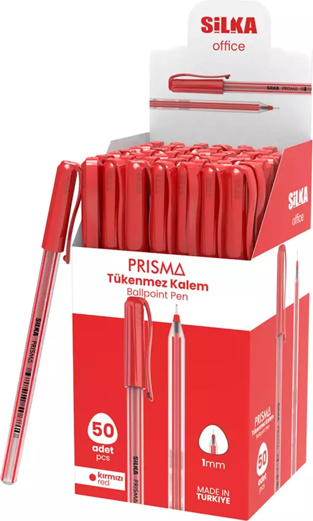 LİNC OFFİX TÜKENMEZ KALEM KIRMIZI 50 Lİ PK SİLKA-ART429