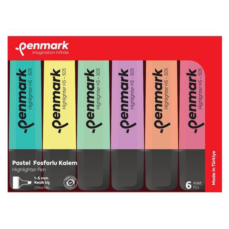 FOSFORLU KALEM PASTEL 6 LI KARIŞIK RENK ASETAT KUTU PENMARK-HS5056P