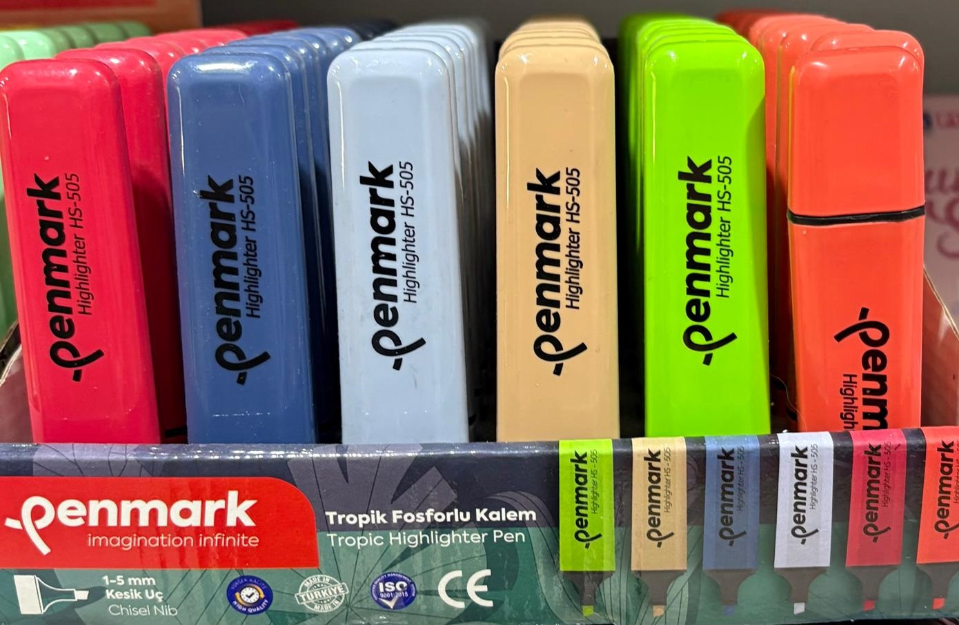 FOSFORLU KALEM TROPİK RENKLER 60 LI STAND PENMARK-HS505