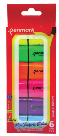 MİNİ FOSFORLU KALEM 6 LI NEON PENMARK - HS5106N