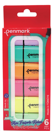 MİNİ FOSFORLU KALEM 6 LI PASTEL PENMARK - HS5106P