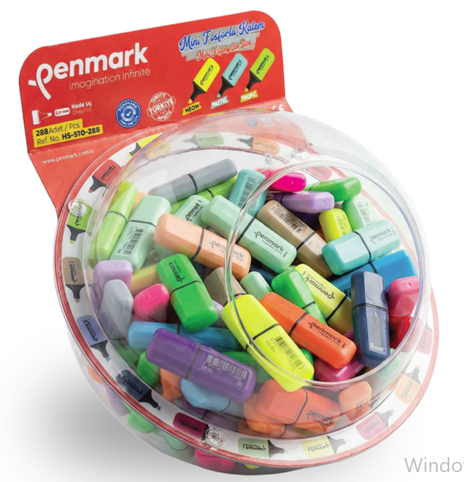 MİNİ FOSFORLU KALEM 288 Lİ KAVANOZ PENMARK - HS510288