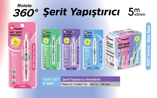 ŞERİT YAPIŞTIRICI 5MMX5MT 12 Lİ FİXPOİNT - P9807