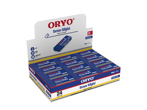SINAV SİLGİ MAVİ VİNİL 24 LÜ ORYO - VSS24