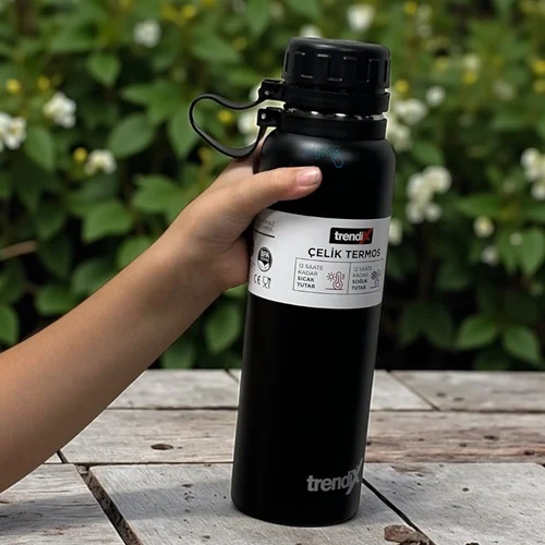 TRENDIX ÇELİK İÇLİ TERMOS 850 ML SİYAH SK UMUR - 51013634