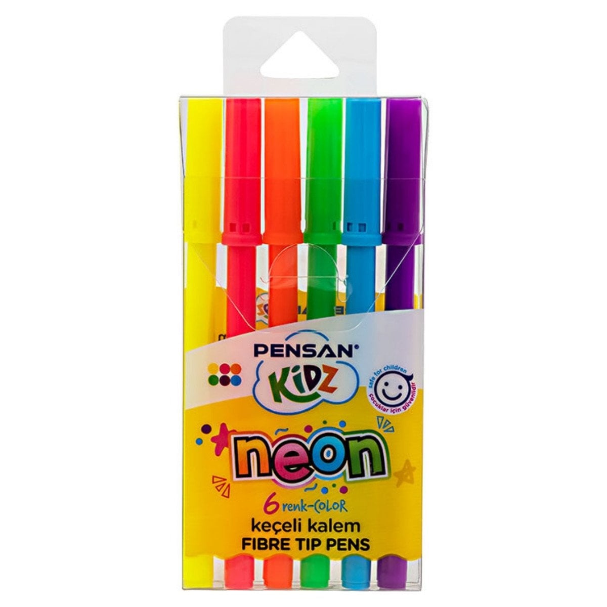 KİDZ KEÇELİ KALEM NEON RENK 6 LI PENSAN - 0753