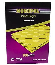 KARBON KAĞIDI 100 LÜ A4 SARI MONOPOL - 1006