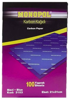 KARBON KAĞIDI 100 LÜ A4 MAVİ MONOPOL - 1006