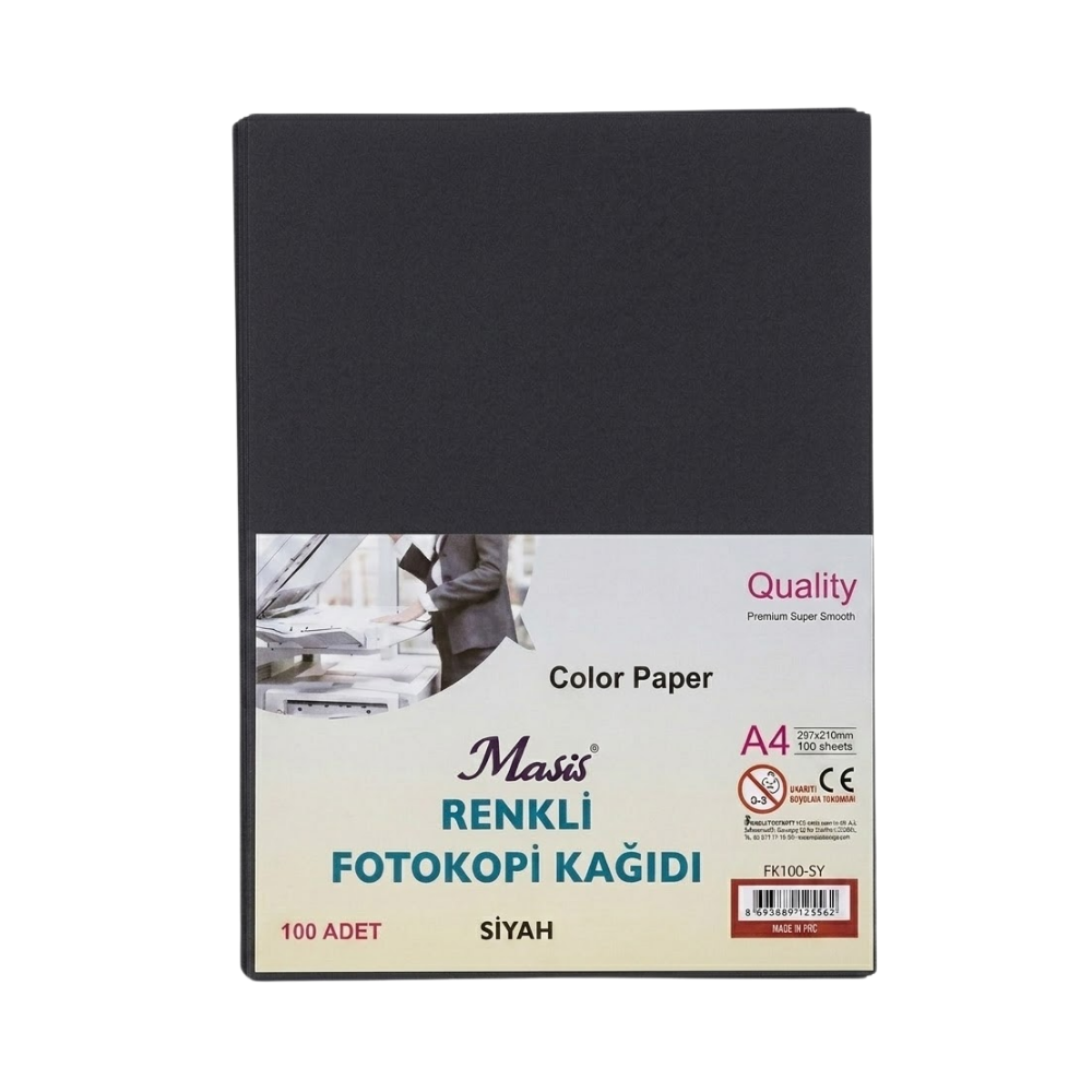 RENKLİ FOTOKOPİ KAĞIDI SİYAH 500 LÜ MASİS - FK500SYH