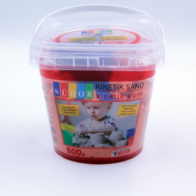 KİNETİK KUM PLASTİK KUTU TURUNCU 500 GR - SÜDOR - KS02-6