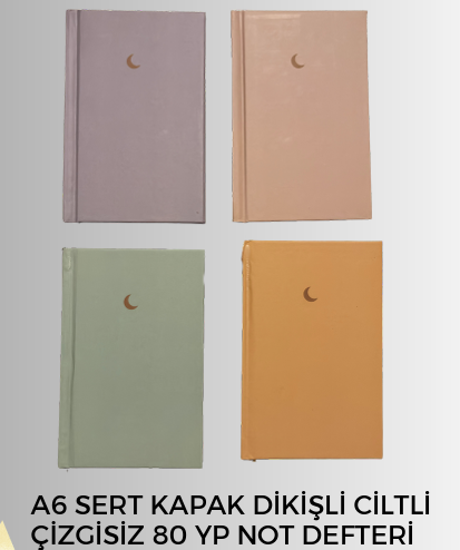 A6 SERT KAPAK DİKİŞLİ CİLTLİ (ÇİZGİSİZ) 80 YP NOT DEFTERİ - NK02