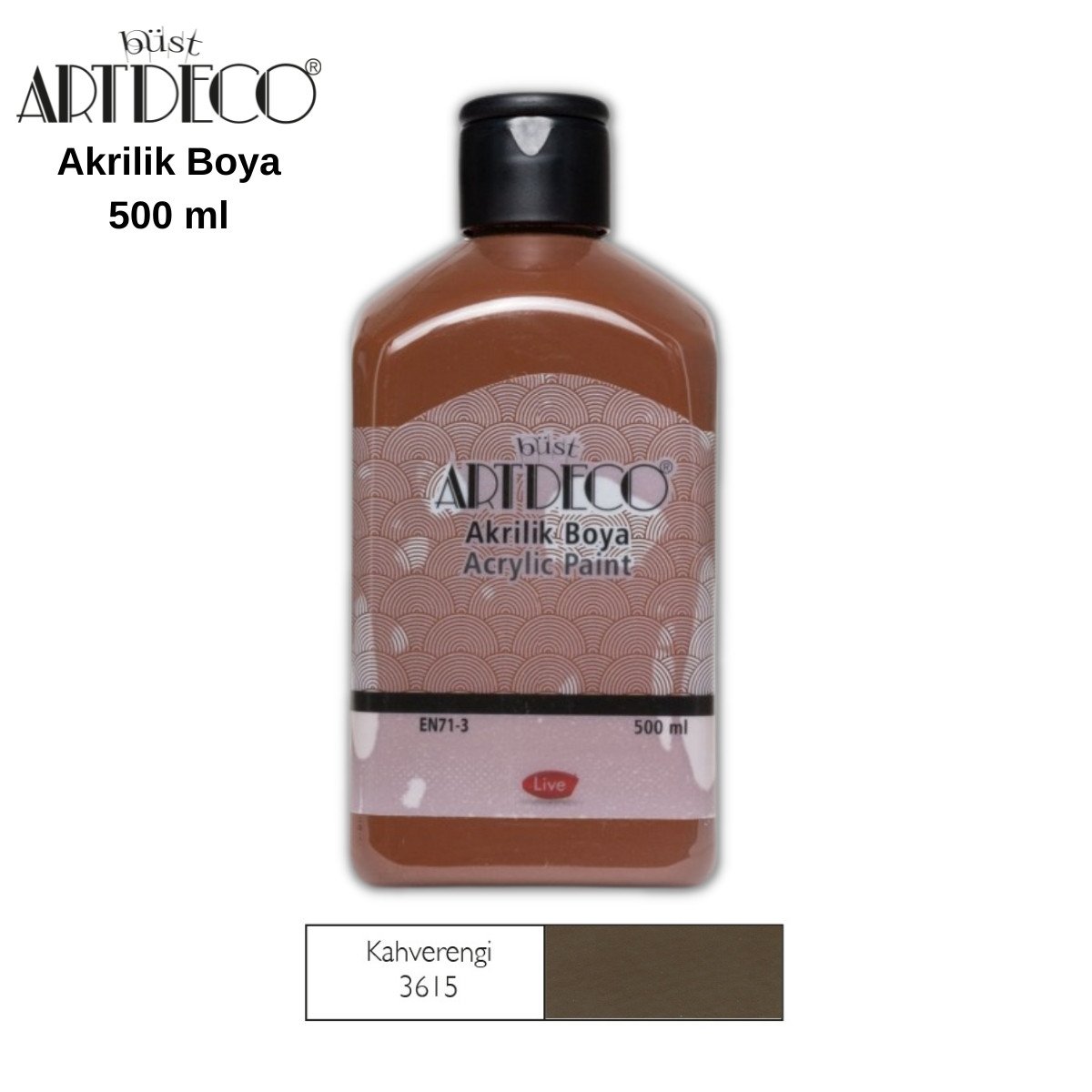 ARTDECO AKRİLİK BOYA 500 ML KAHVERENGİ RENK LİSANS-70L3615