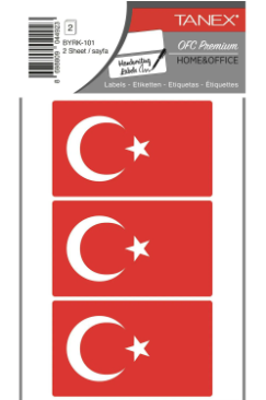 TÜRK BAYRAĞI - 1 ETİKETİ TANEX - BYRK10102