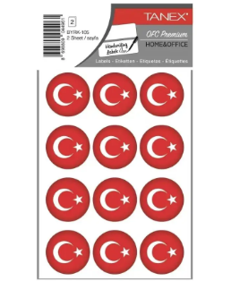 TÜRK BAYRAĞI - 5 ETİKETİ TANEX - BYRK10502