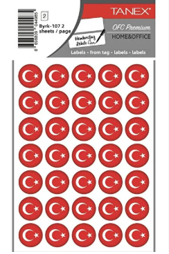 TÜRK BAYRAĞI - 7 ETİKETİ TANEX - BYRK10702