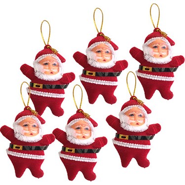 AĞAÇ PARTİ SÜSÜ NOEL BABA 6 LI ASORTİ - UZAY - UZY2116