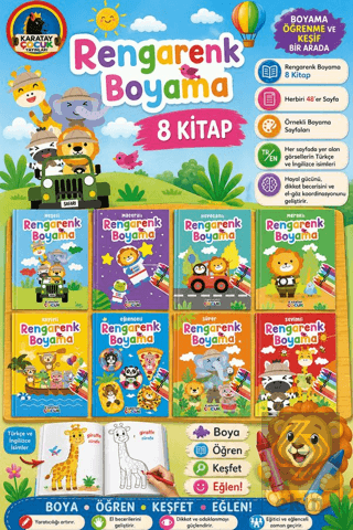 RENGARENK BOYAMA-ÖRNEKLİ RENKLİ/8 KİTAP-48 SYF. 4E - 4406