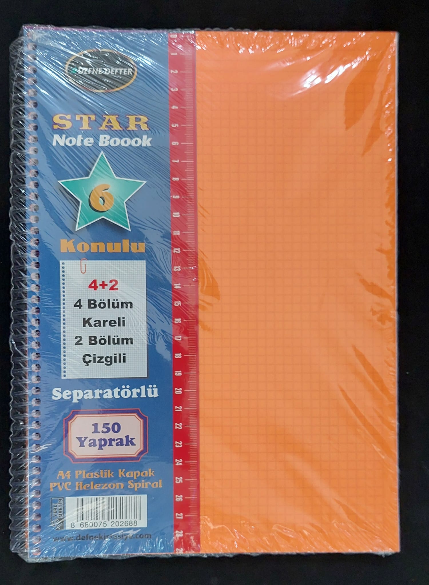 LOTUS ÇİZGİLİ METOD DEFTERİ KARTON KAPAK 40 YP DEFNE DFN-3968