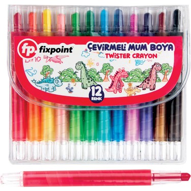 CRAYON MUM BOYA 12 RENK TWISTER PVC KUTU FIXPOINT-P2114