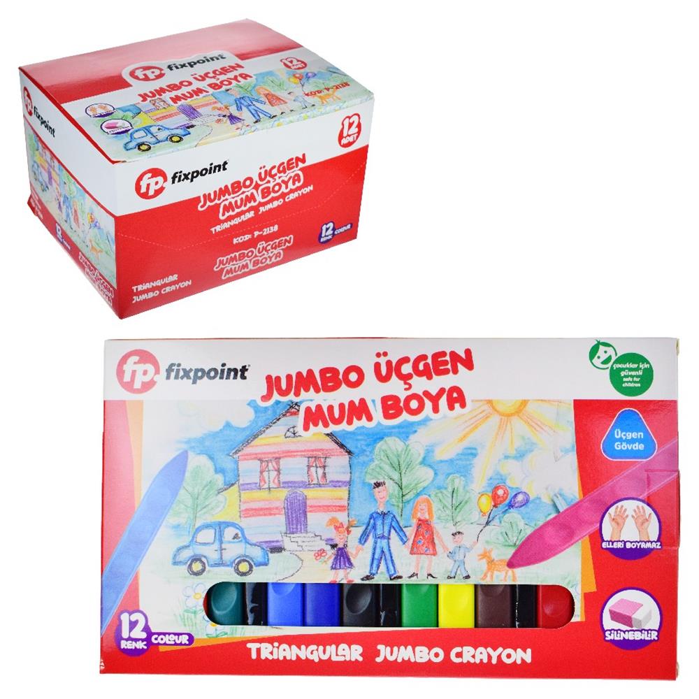 MUM BOYA ÜÇGEN JUMBO 12 RENK FIXPOINT-P2138