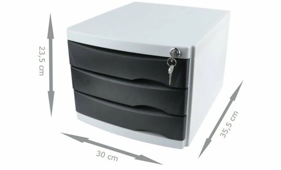 EVRAK DOLABI 3 ÇEKMECELİ KİLİTLİ KREM RENK GIPTA-F109000