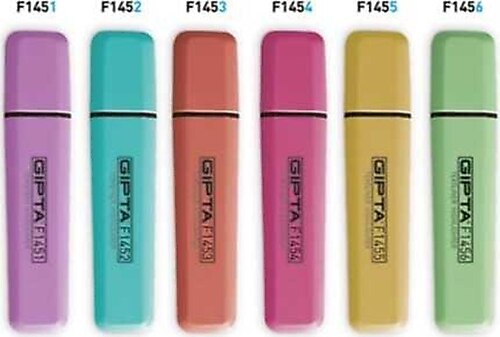 FOSFORLU KALEM KESİK UÇ PASTEL RENK 5 MM 36 LI STAND GIPTA-F149000