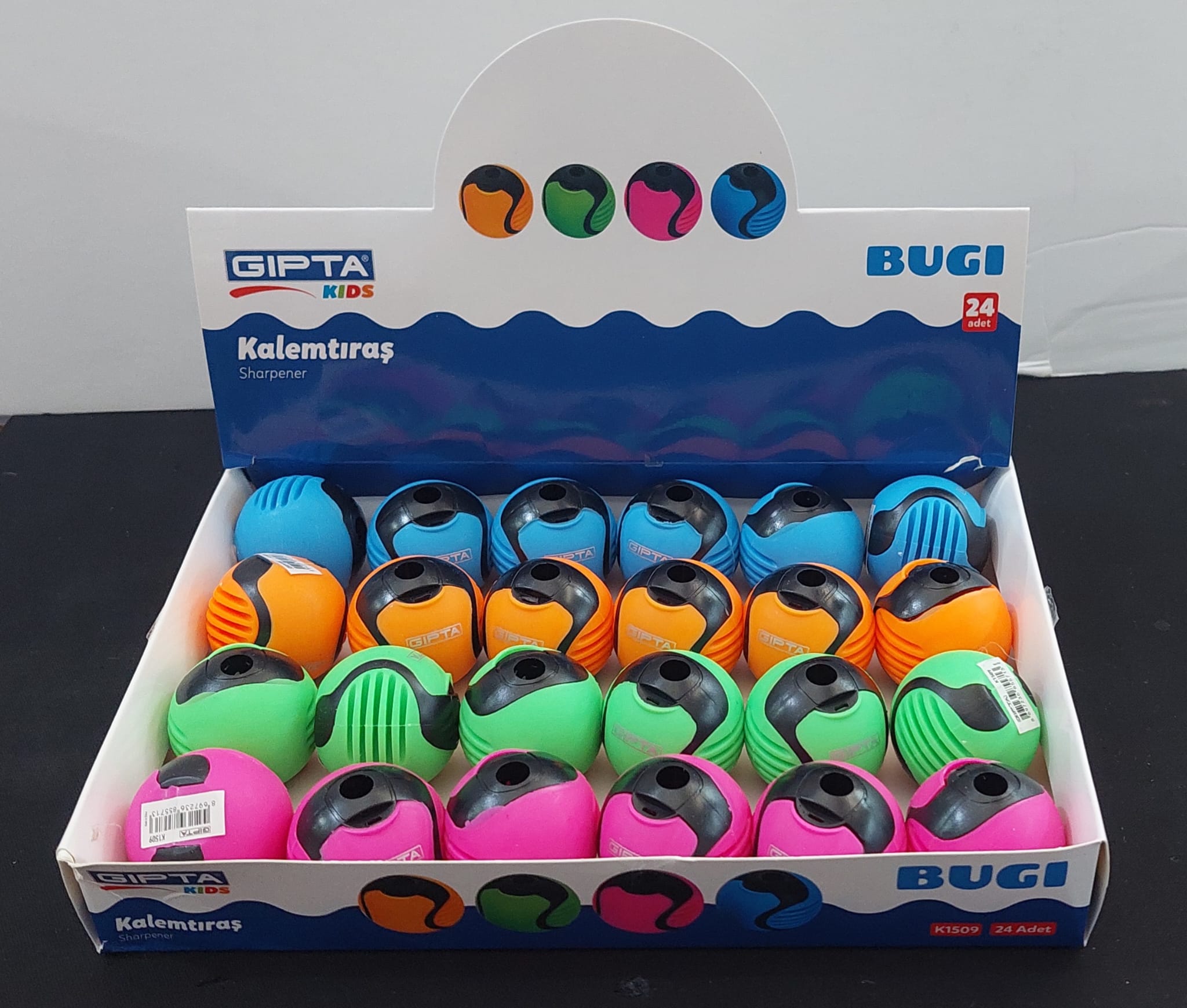 KALEMTRAŞ TEK HAZNELİ BUGİ 4 RENK 24 LÜ PK GIPTA-K150900
