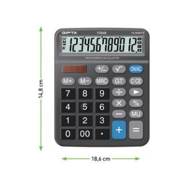 HESAP MAKİNASI MASA TİPİ 12 HANELİ SİYAH RENK GIPTA-F3048