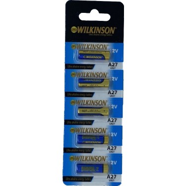 KALEM PİL KÜÇÜK İNCE 12 VOLT A27 5 Lİ KARTELA WILKINSON-0009