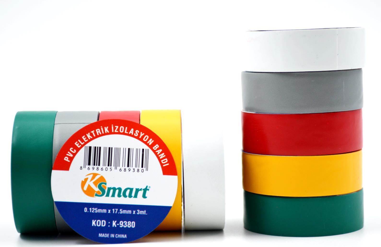 KSMART ELEKTRİK BANDI RENKLİ 3 MT PSTL-0093