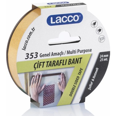 ÇİFT TARAFLI BANT 24 MM 25 MT LACCO-353