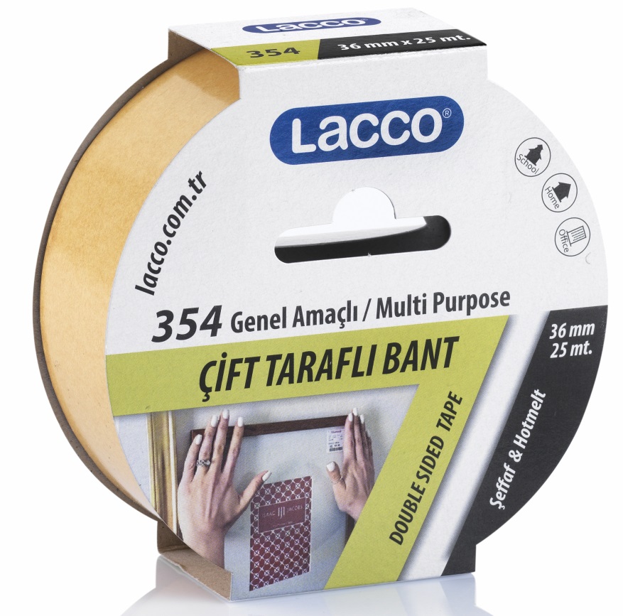ÇİFT TARAFLI BANT 36 MM 25 MT LACCO-354