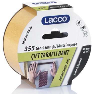 ÇİFT TARAFLI BANT 48 MM 25 MT LACCO-355
