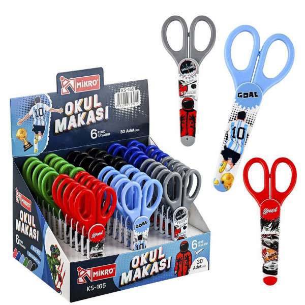 MİKRO OKUL MAKASI BÜYÜK KALPLİ ERKEK 30 LU PK ŞAHİN-KS165