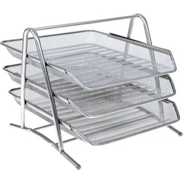 METAL EVRAK RAFI 3 LÜ GÜMÜŞ MİMAKS - MRF-3/G