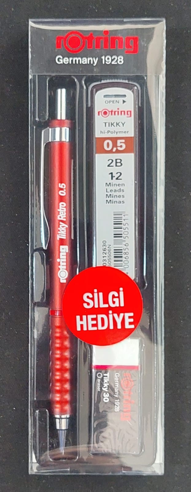 ROTRİNG TİKKY RETRO 05 MM+MİN SİLGİ HEDİYELİ  KIRMIZI RO-RK05-KIRMIZI