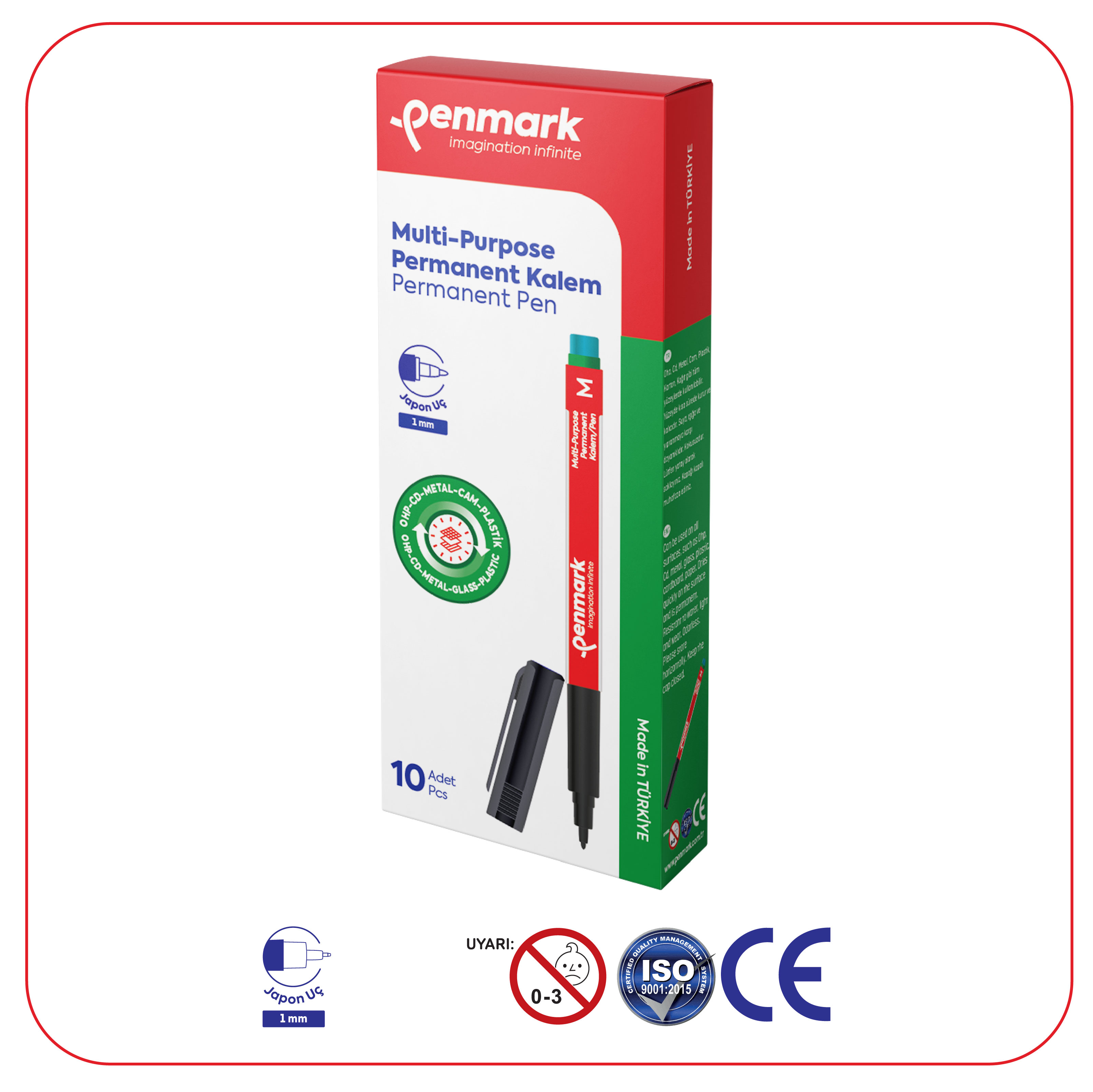 ASETAT KALEMİ M SİYAH RENK 10 LU PK PENMARK-HS20601