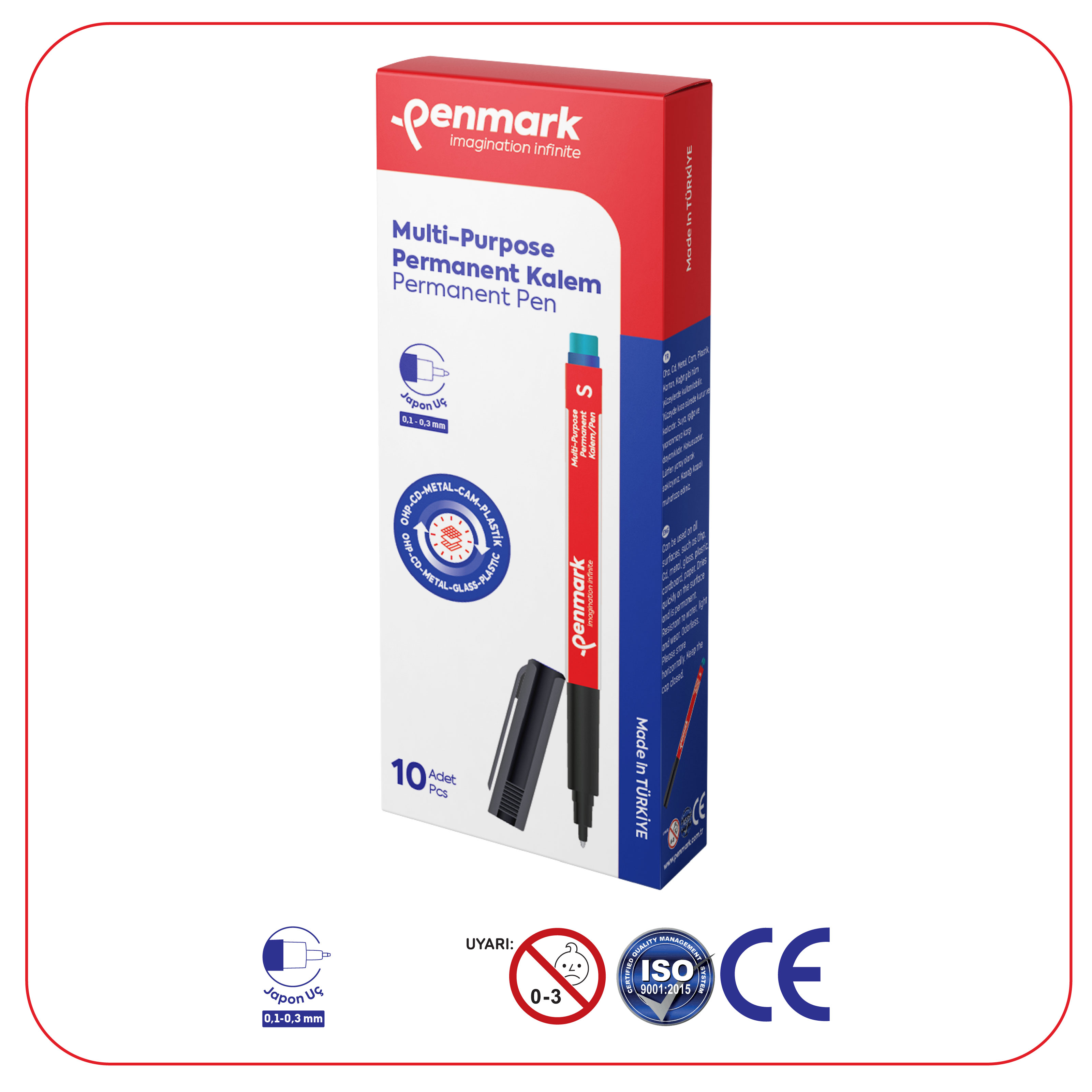 ASETAT KALEMİ M MAVİ RENK 10 LU PK PENMARK-HS20602