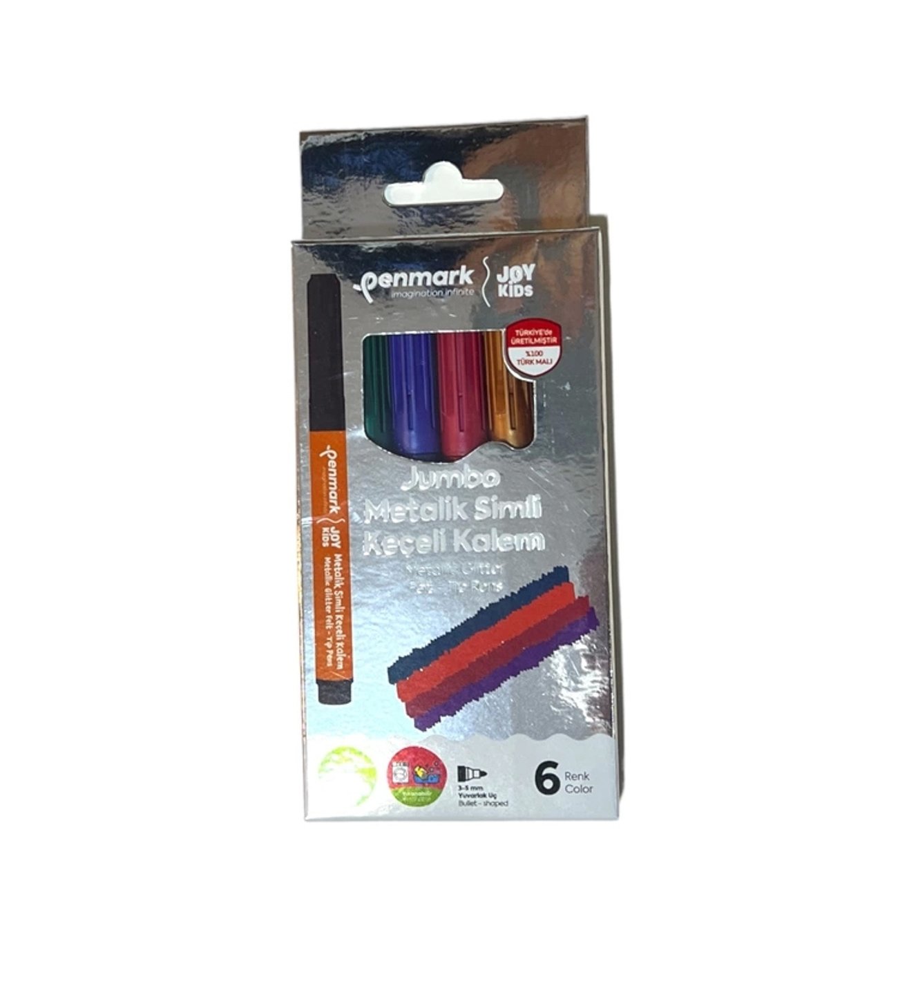METALİK SİMLİ KEÇELİ KALEM JUMBO YIKANABİLİR 6 LI SET PENMARK-HS70706