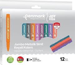 METALİK SİMLİ KEÇELİ KALEM JUMBO YIKANABİLİR 12 Lİ SET PENMARK-HS70712