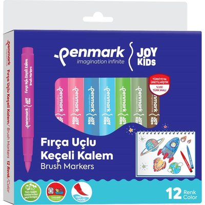 FIRÇA UÇLU KEÇELİ KALEM YIKANABİLİR 12 Lİ SET PENMARK-HS70812