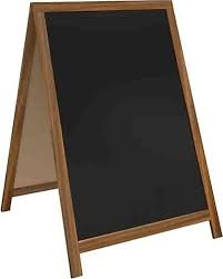 AHŞAP AYAKLI YAZI TAHTASI ÇATI TİPİ LÜKS SERİ SİYAH 50X70 CM PANDA-PAN120