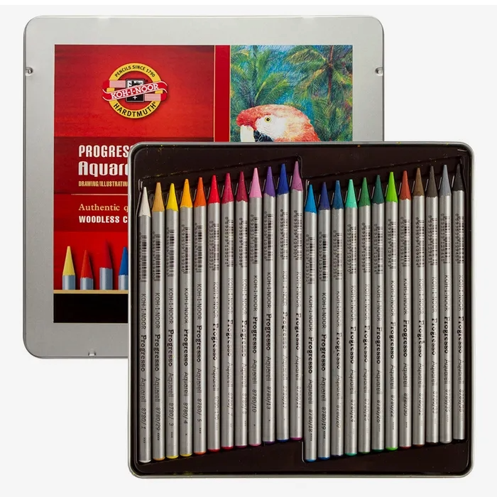 KOHINOOR WOODLESS AQUARELL KURUBOYA METAL KUTU 24 RENK SÜDOR-8784