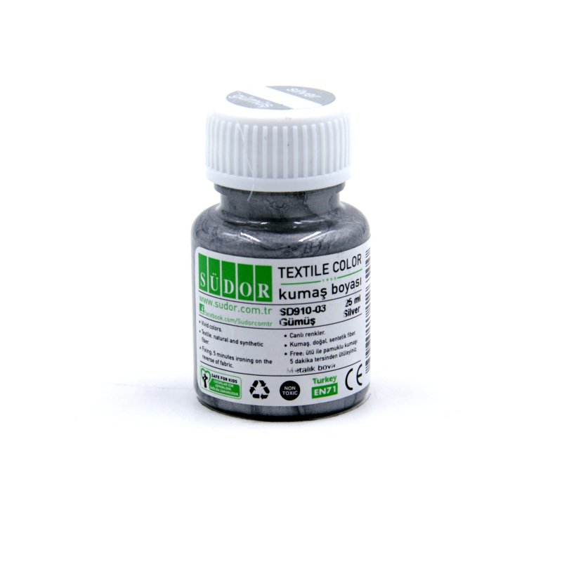 KUMAŞ BOYASI 25 ML GÜMÜŞ SÜDOR-SD910