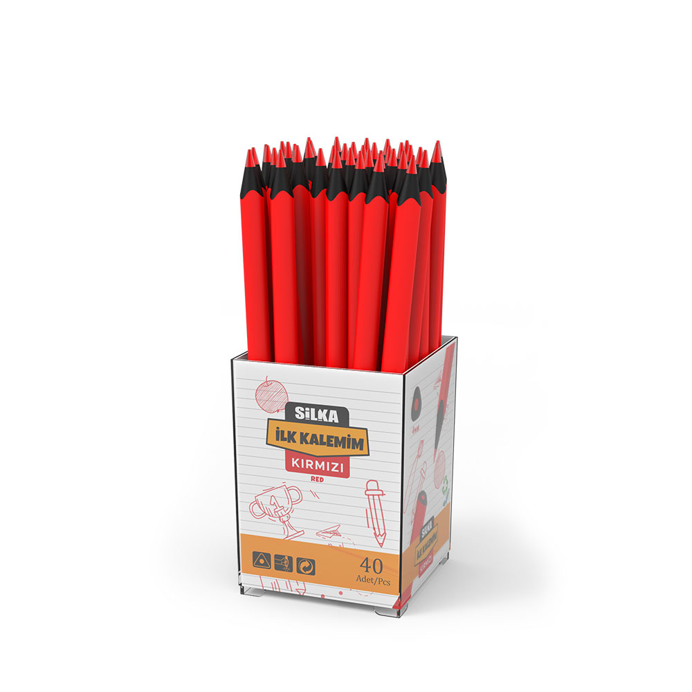 TRI JUMBO DARK KIRMIZI İLK KOPYA KALEMİM 40 LI PK SİLKA-ART622