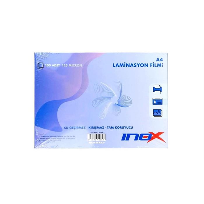 INOX A4 LAMİNASYON FİLMİ 125 MİKRON 100 LÜ PK VİVA-06536